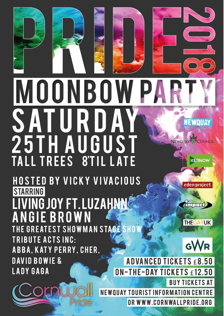 Cornwall Pride's Moonbow Party - Saturday 25th August