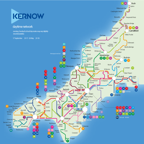 First Kernow bus routes for Cornwall