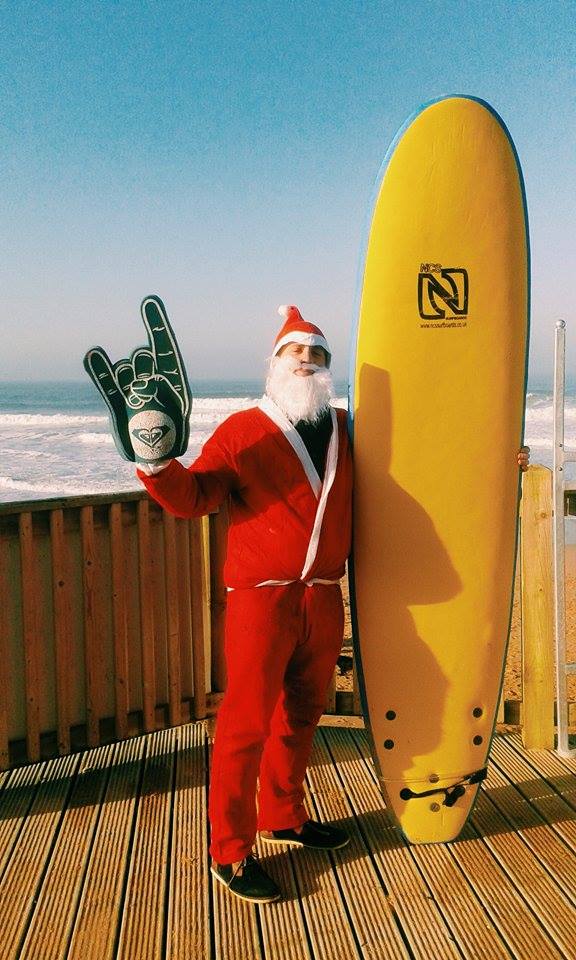surfing santa