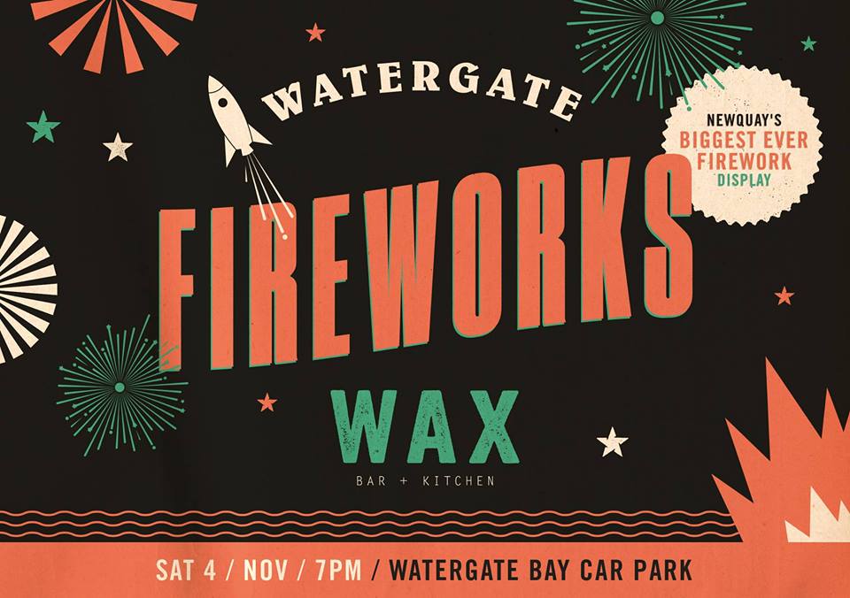 The firework display takes place near Newquay at Watergate Bay.