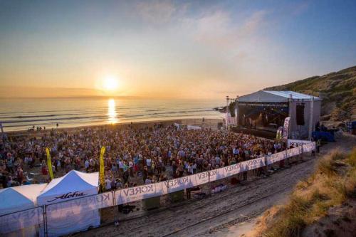 Tunes in the Dunes mainstage at sunset