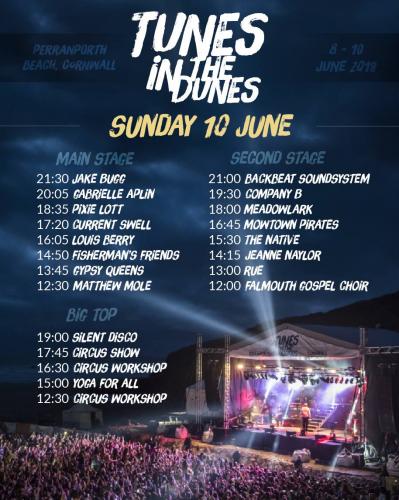 Sunday 10th June:Tunes in the Dunes 